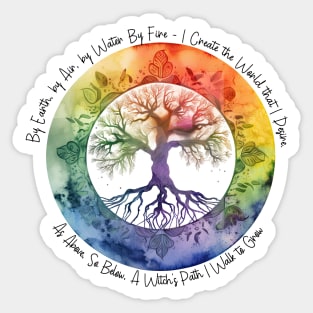 Tree of Life Witch Axiom Watercolor Art Design Sticker